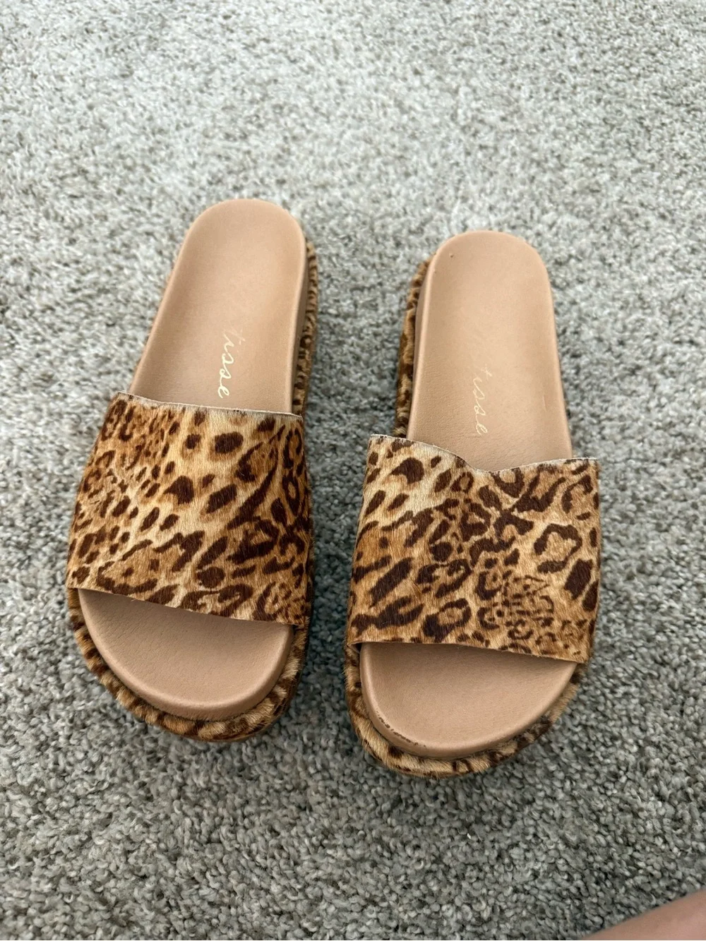 Matisse Leopard Slide Sandals - Tan & Brown
